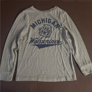 Gray Michigan Wolverines Kids Long Sleeve Shirt